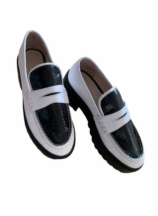 Mocasín Chunky Blanco x Negro