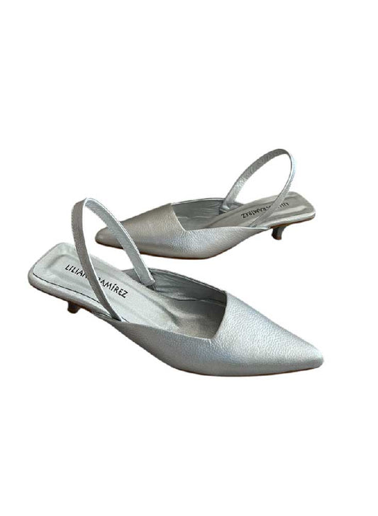 Stiletto Plata Cuero